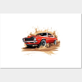 Camaro Red Cartoon Posters and Art